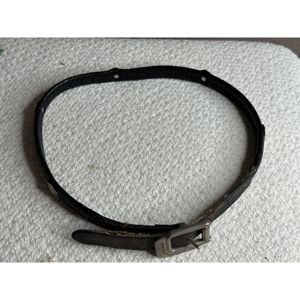 Harley-Davidson Leather Braided Belt Metal Accents Women Distressed Buckle USA - Picture 11 of 14